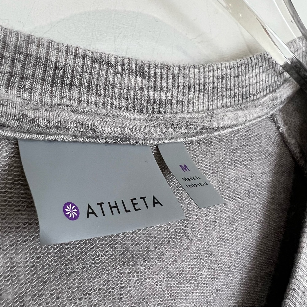 Athleta Medium Serenity Crossover Sweatshirt Gray - image 6